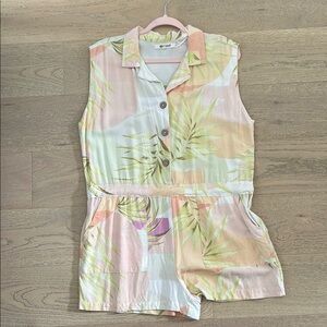 Rip curl Pink and Green Floral One Piece
